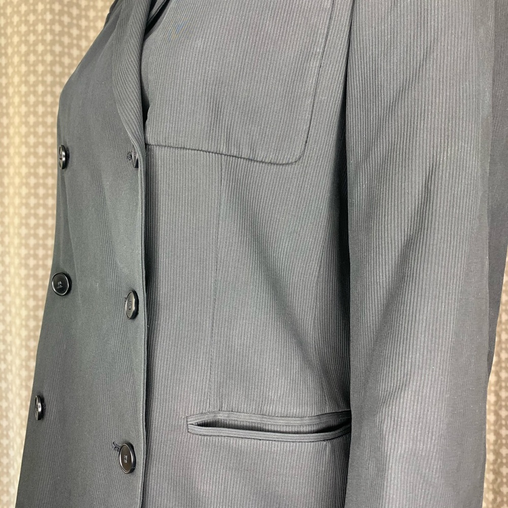 CALVIN KLEIN COLLECTION Black Double Breasted Blazer Jacket Coat Collar Size 6 - Picture 11 of 13